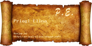 Priegl Elina névjegykártya
